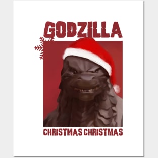 Godzilla for Merry Christmas Posters and Art